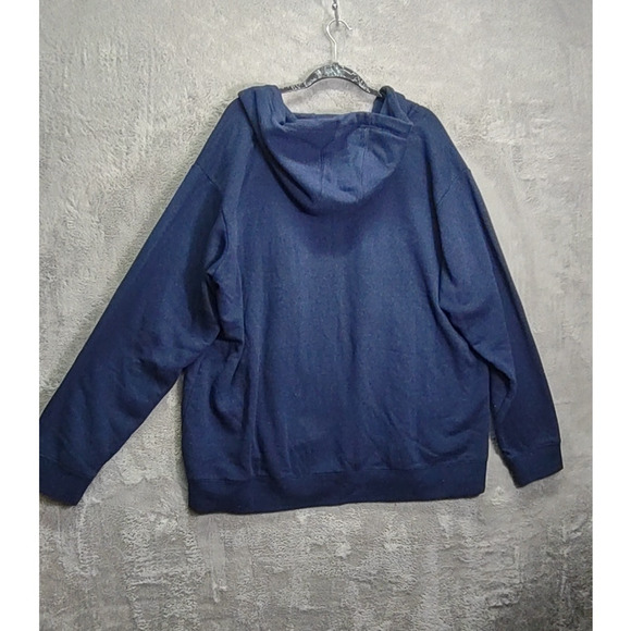 Navy Blue Full Zip Hoodie NWT WSS Drawstrings Pockets Sweater XL - Picture 2 of 5